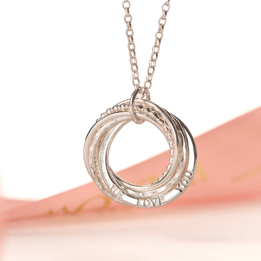 Personalised 70th Birthday Necklace - The Original 7 Links for 7 Decades - Silver