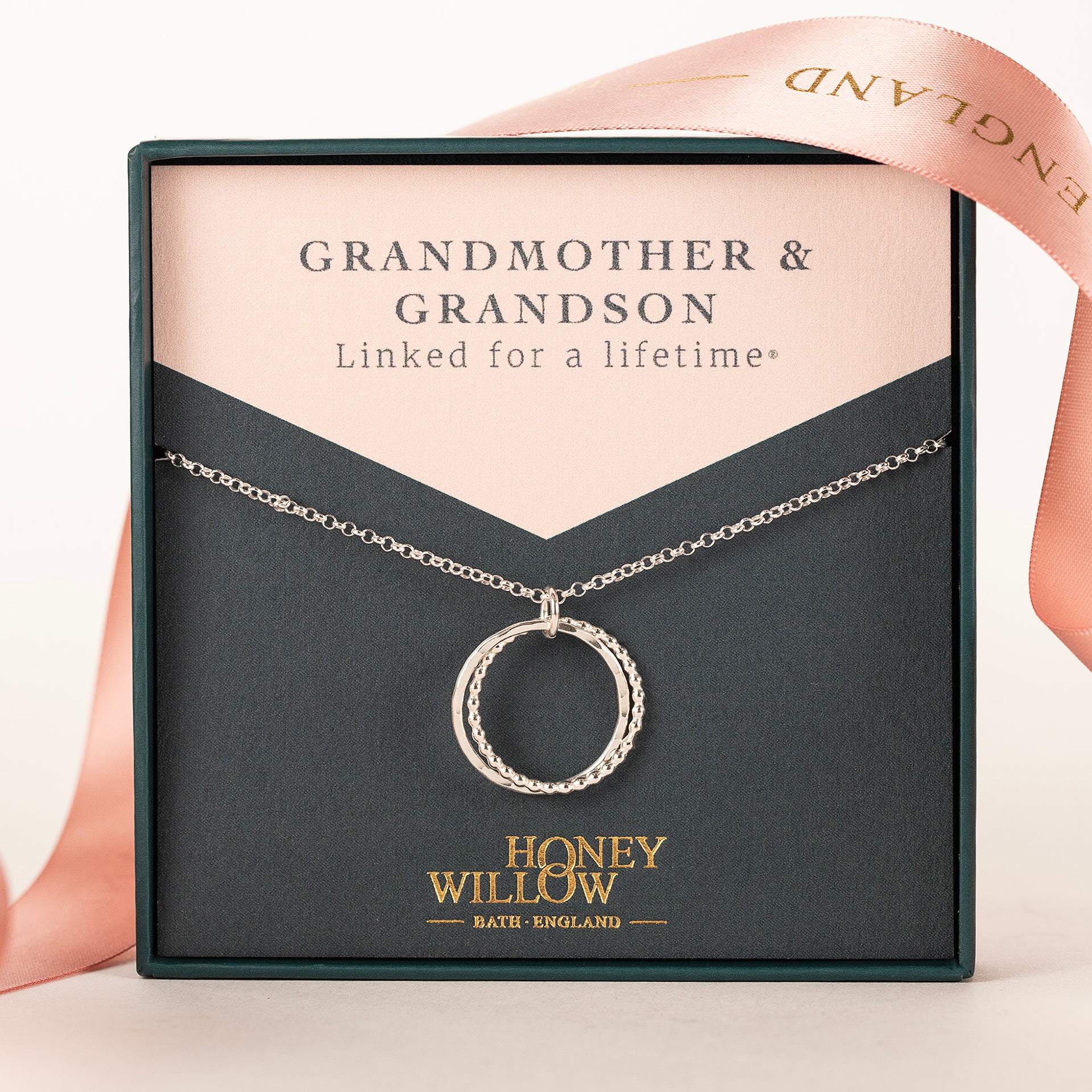 Gift for Grandmother from Grandson Silver Necklace Linked for a