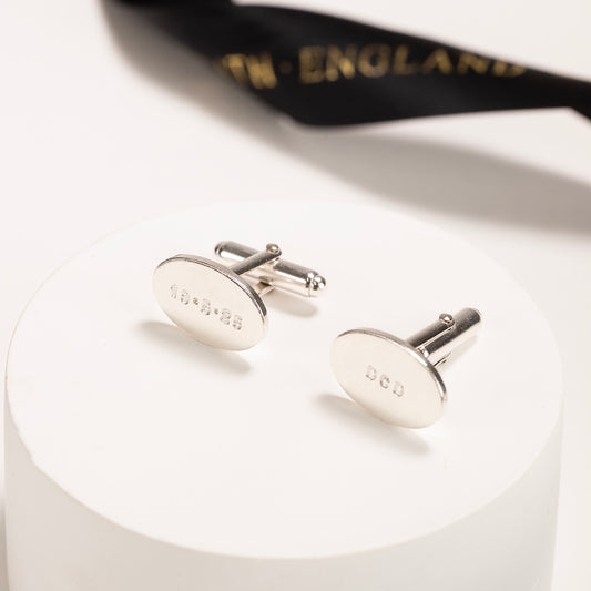 Men's Silver Personalised Cufflinks