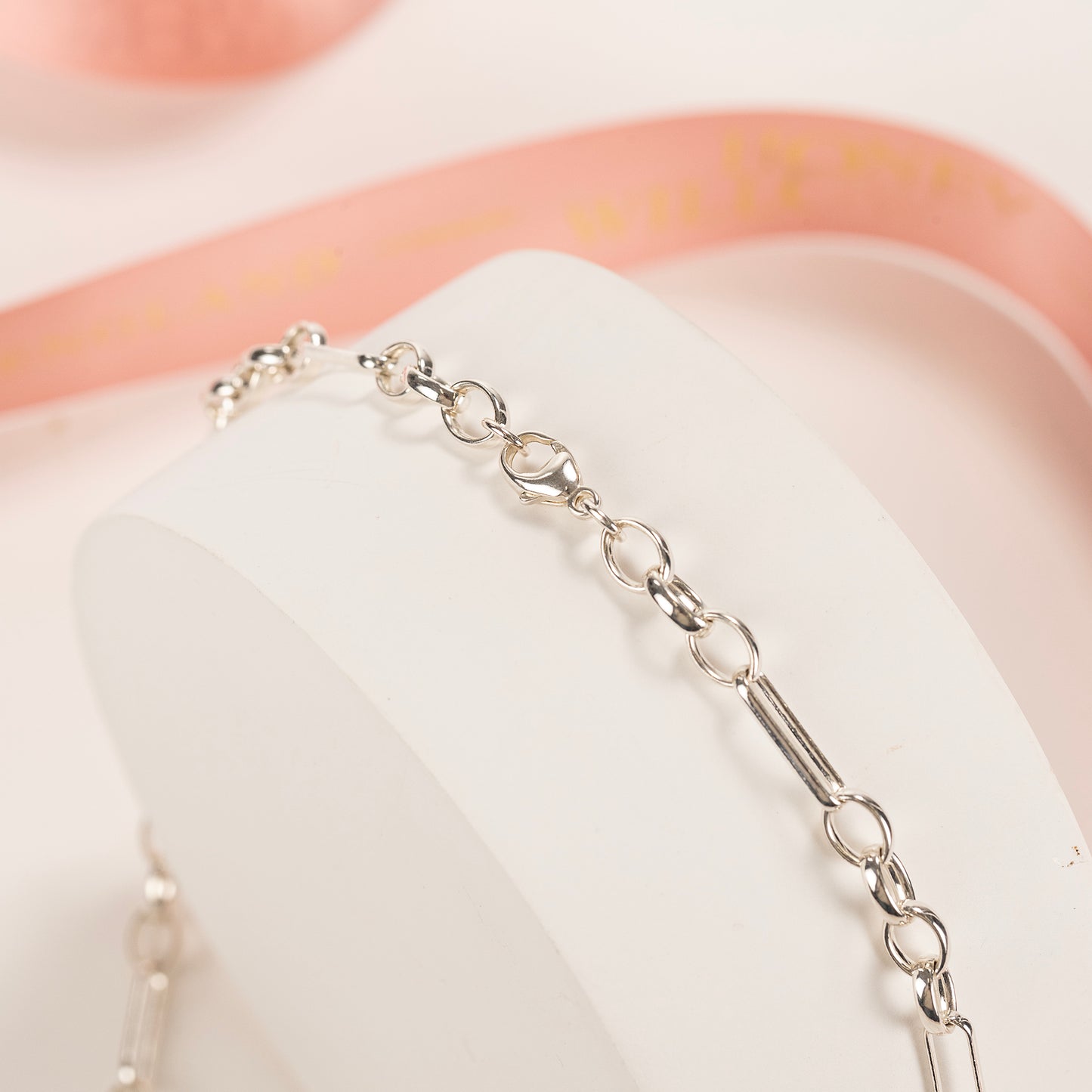 Chunky Figaro Belcher Necklace with Pearl