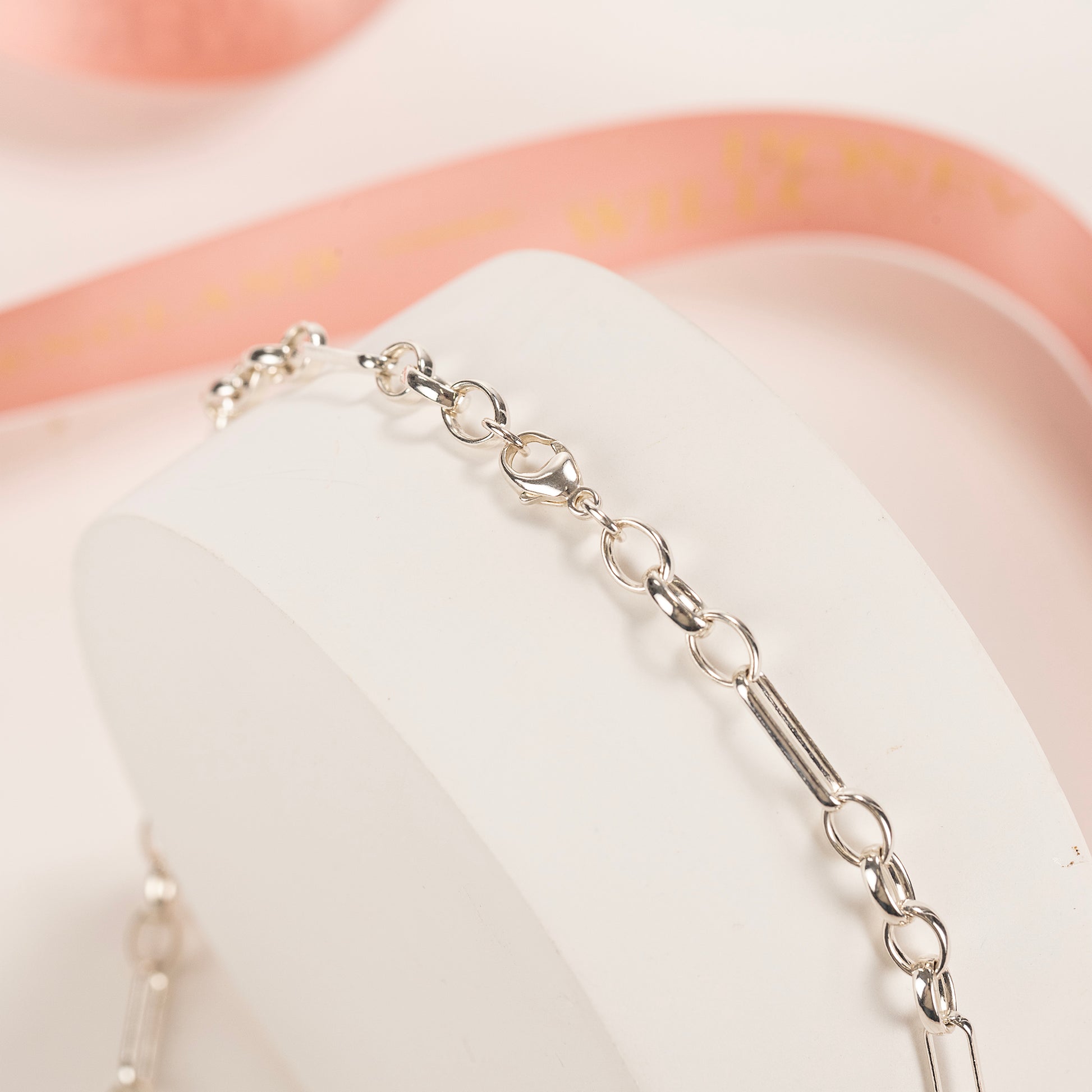 Chunky Figaro Belcher Necklace with Pearl