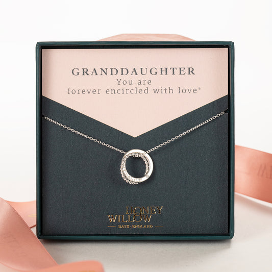 Gift for Granddaughter - Personalised Birthstone Necklace - Petite Silver