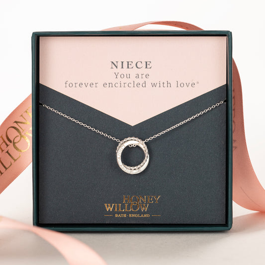 Gift for Niece - Personalised Birthstone Necklace - Petite Silver