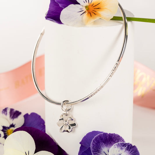 Personalised Violet Bangle - Faith - Silver