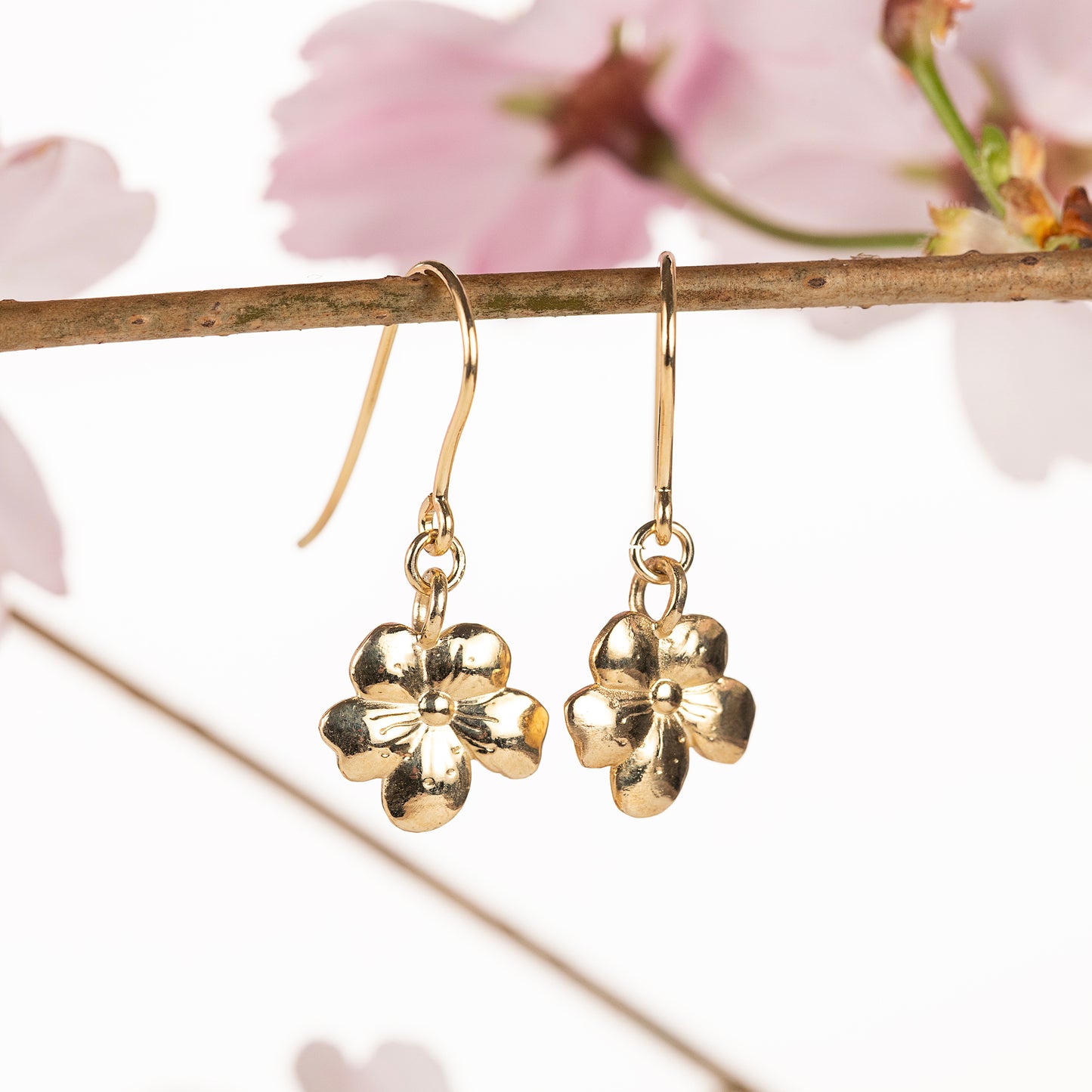 Cherry Blossom Earrings - Luck - 9kt Gold