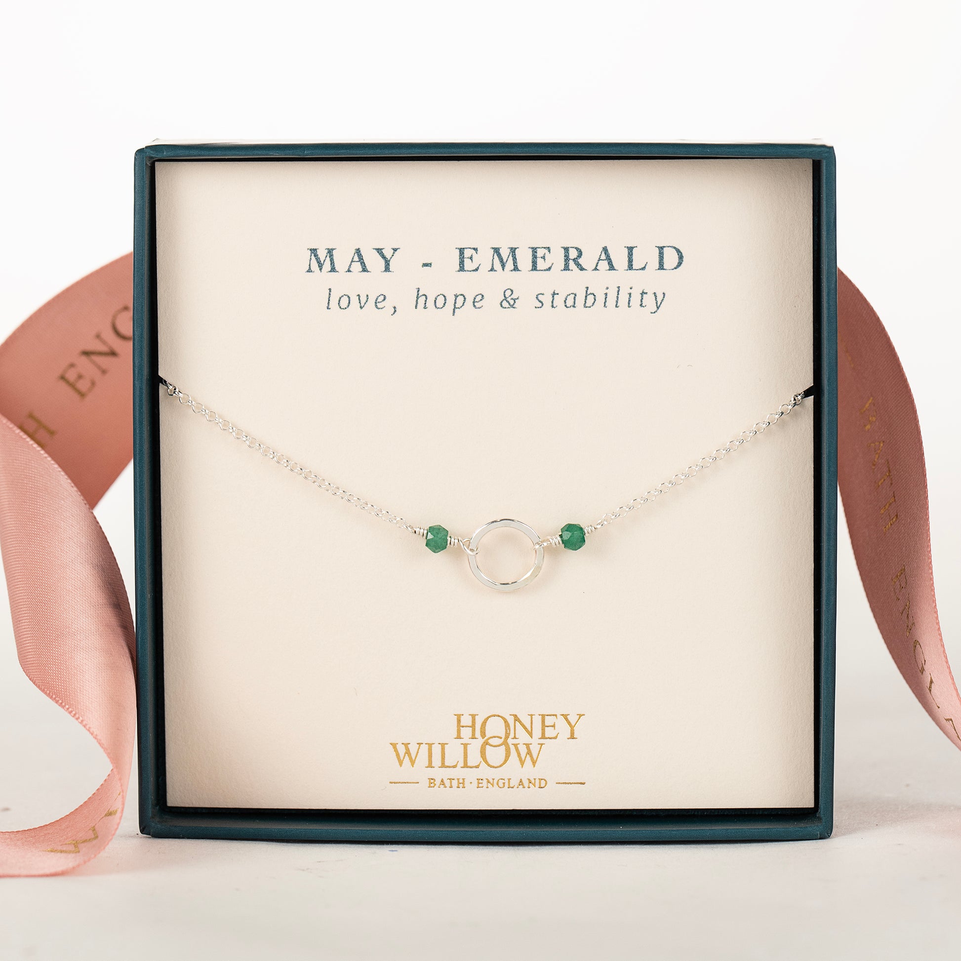 Birthstone Halo Necklace - Silver & Gold