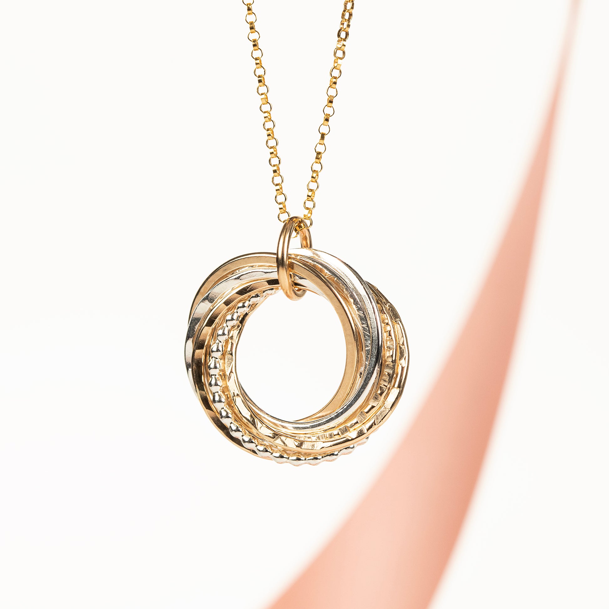 90th Birthday Necklace - The Original 9 Links for 9 Decades - Silver & Gold