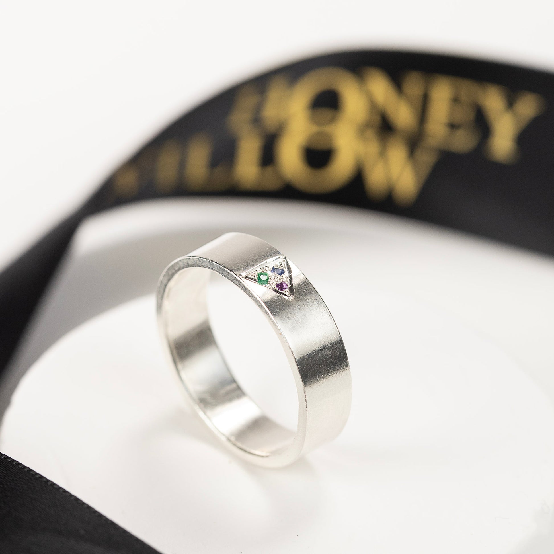 Men's Silver Ring Birthstones for Loved Ones - Main Image