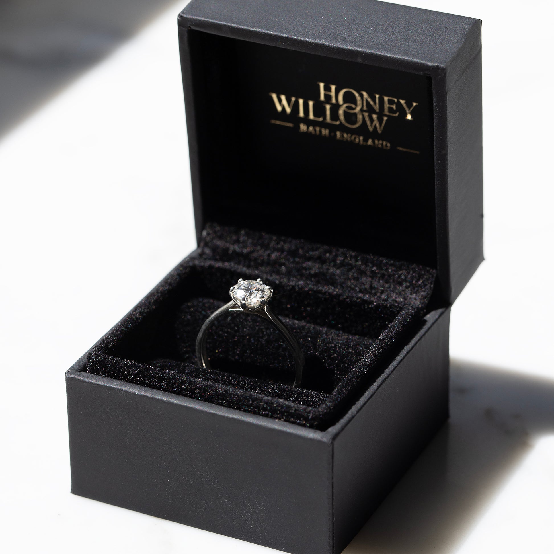 Tulip Claw Engagement Ring - 9kt White & Yellow Gold