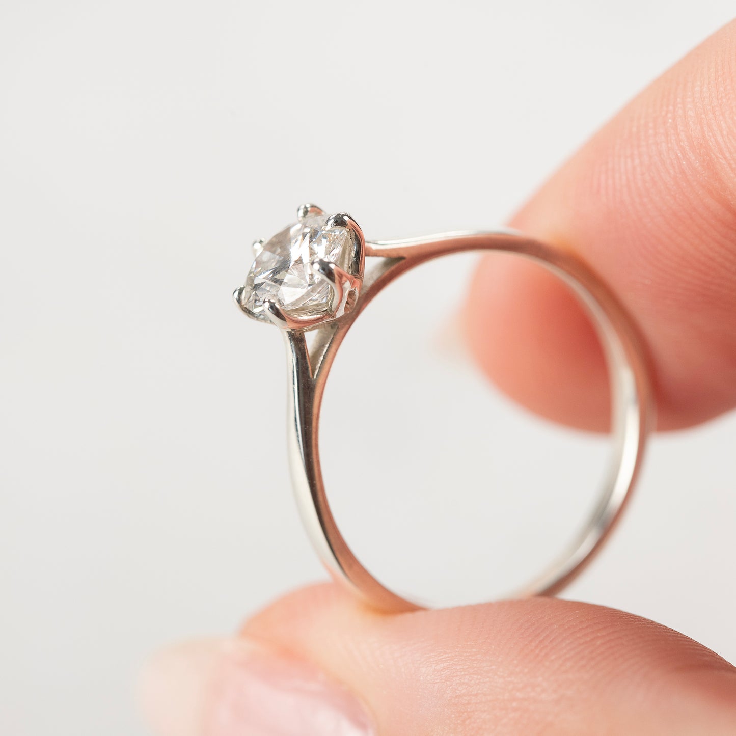 Tulip Claw Engagement Ring - 9kt White & Yellow Gold