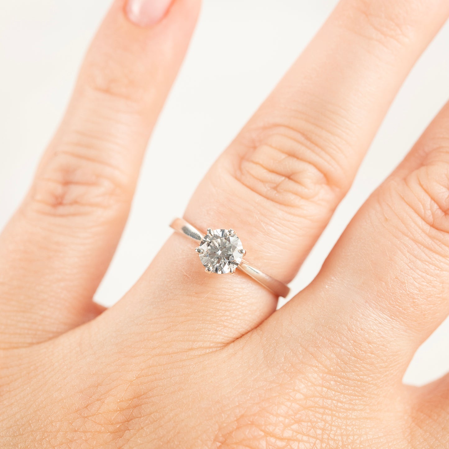 Tulip Claw Engagement Ring - 9kt White & Yellow Gold