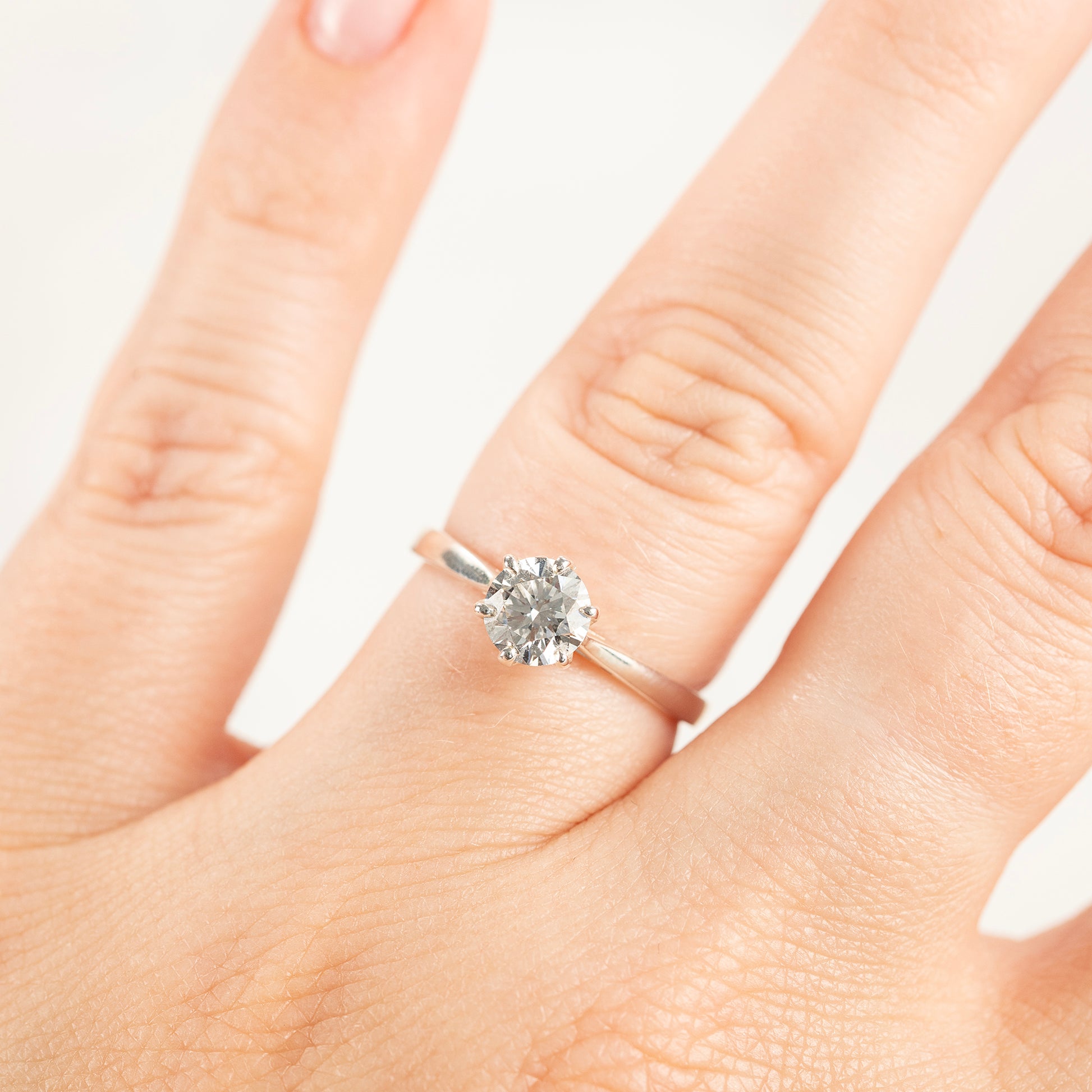 Tulip Claw Engagement Ring - 9kt White & Yellow Gold