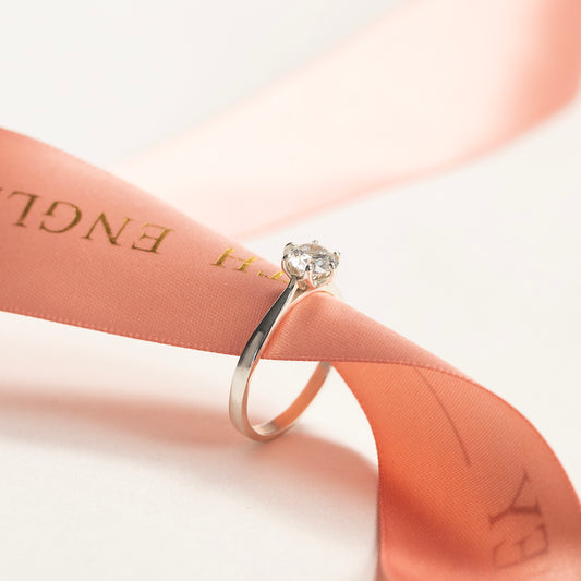 Tulip Claw Engagement Ring - 9kt White & Yellow Gold