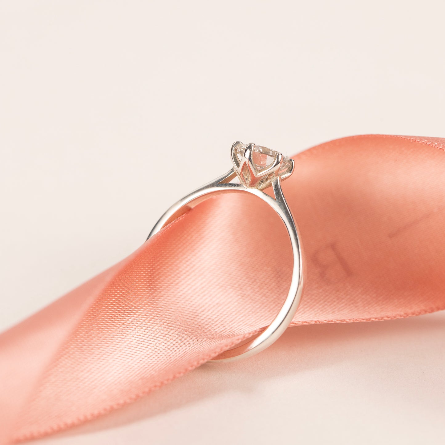 Tulip Claw Engagement Ring - 9kt White & Yellow Gold