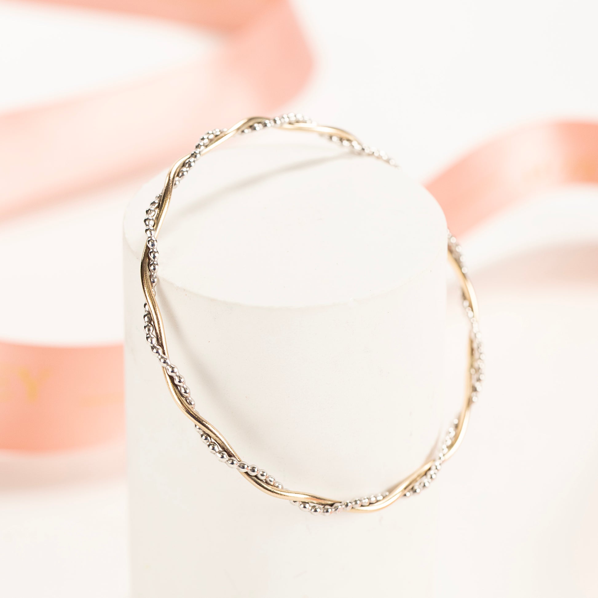 Entwined Bangle - Linked for a Lifetime - Silver & 9kt Gold