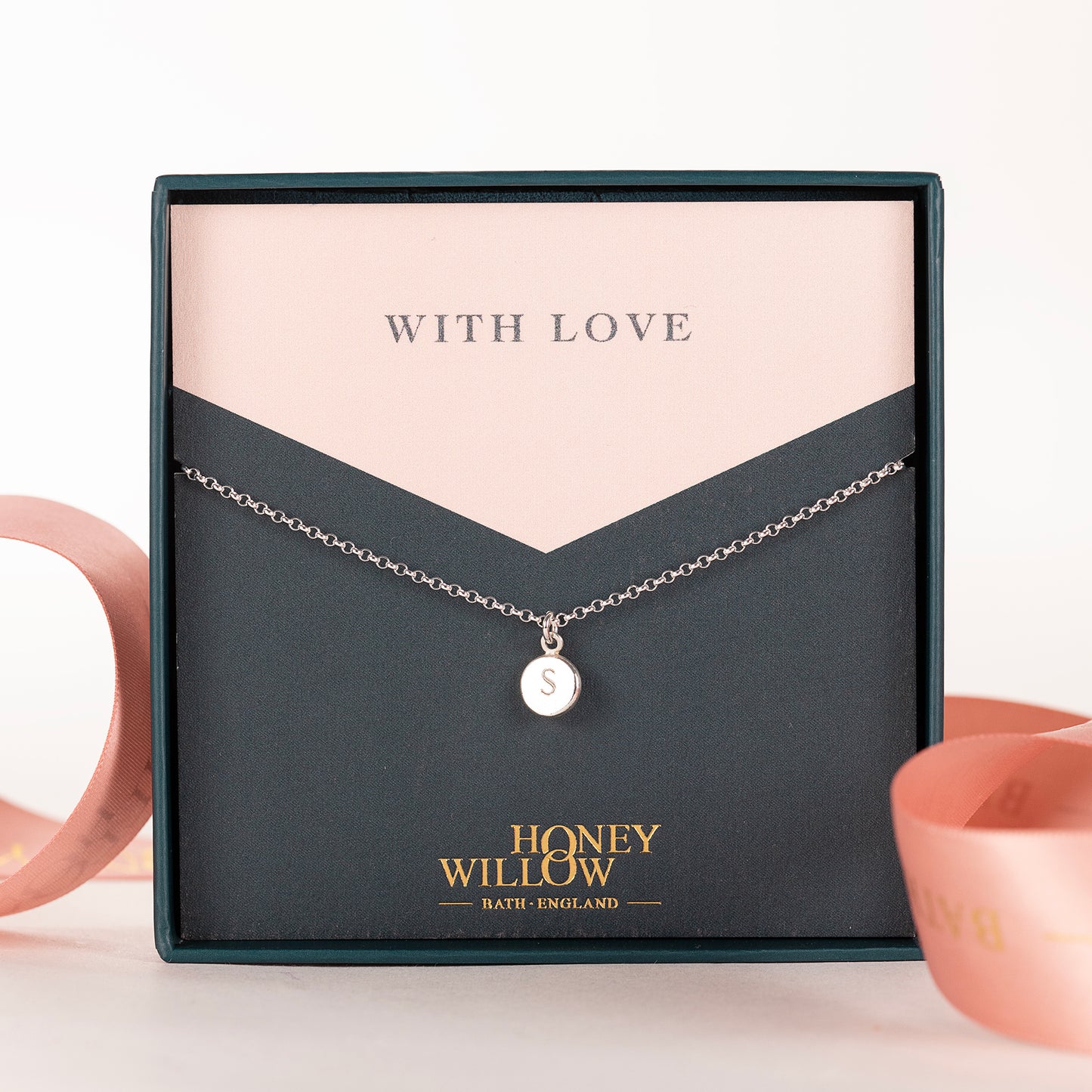 Tiny Silver Initial Pendant