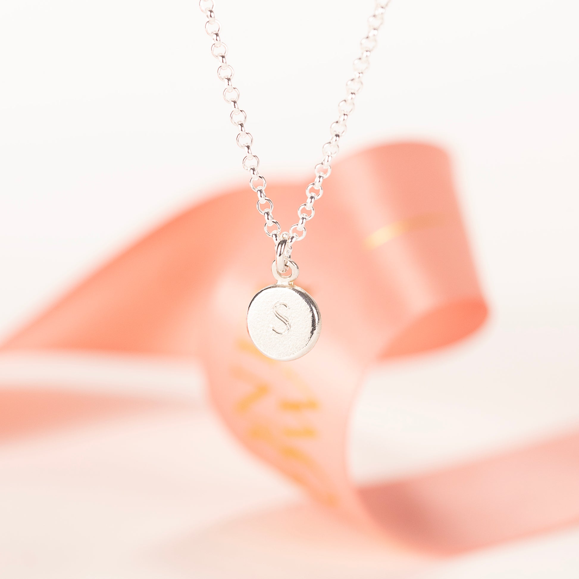 Tiny Silver Initial Pendant