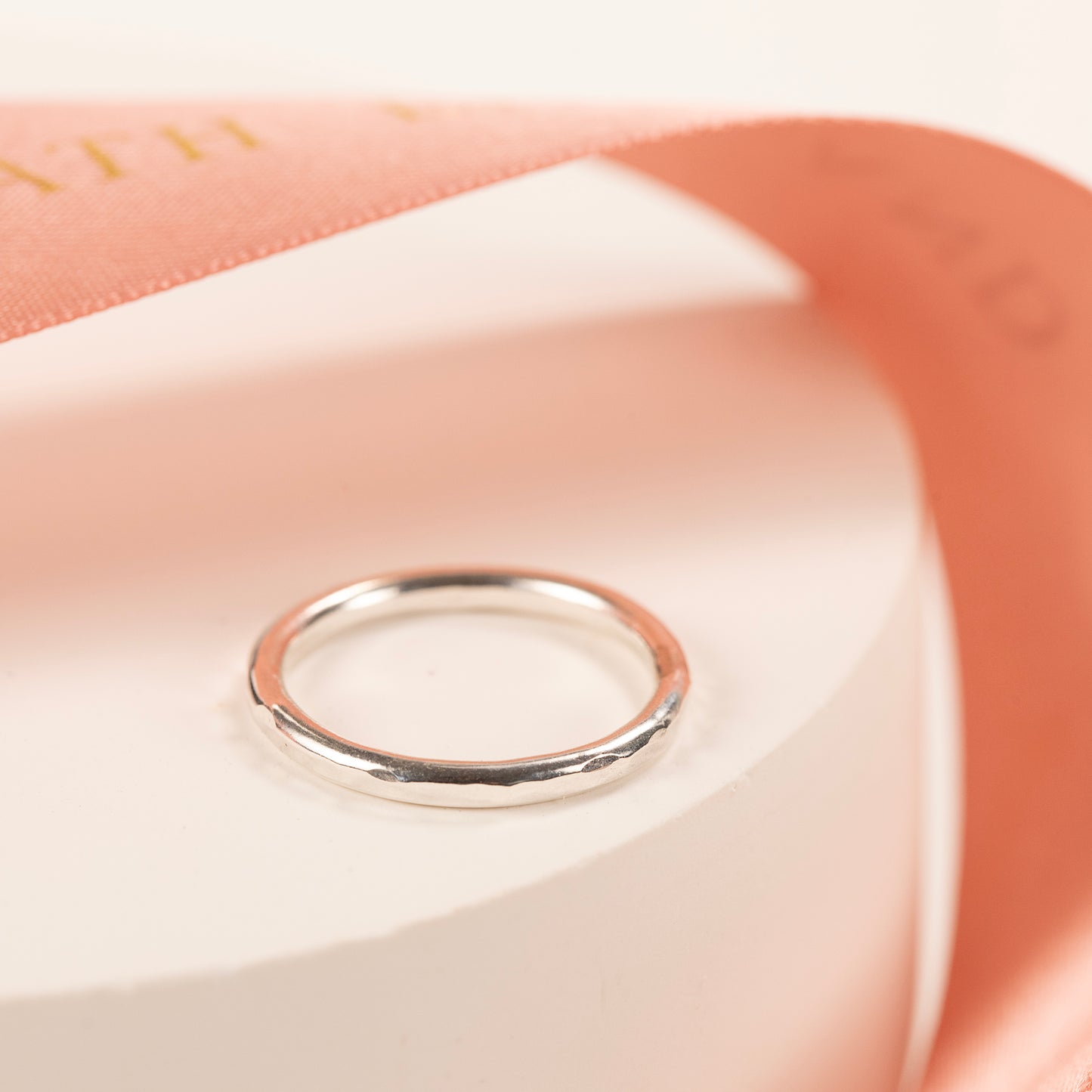 Hammered Textured Silver Ring