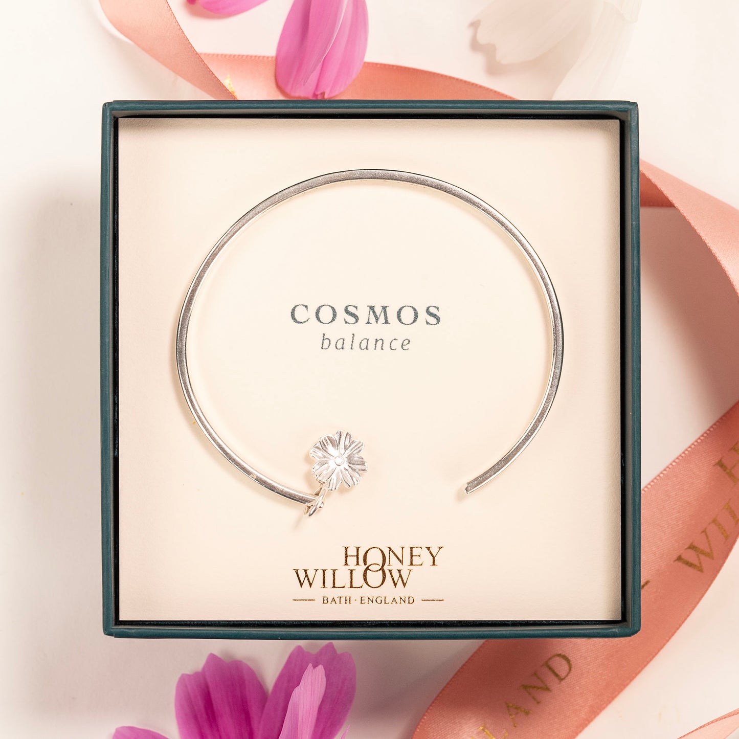 Personalised Cosmos Torc Bangle - Balance - Silver