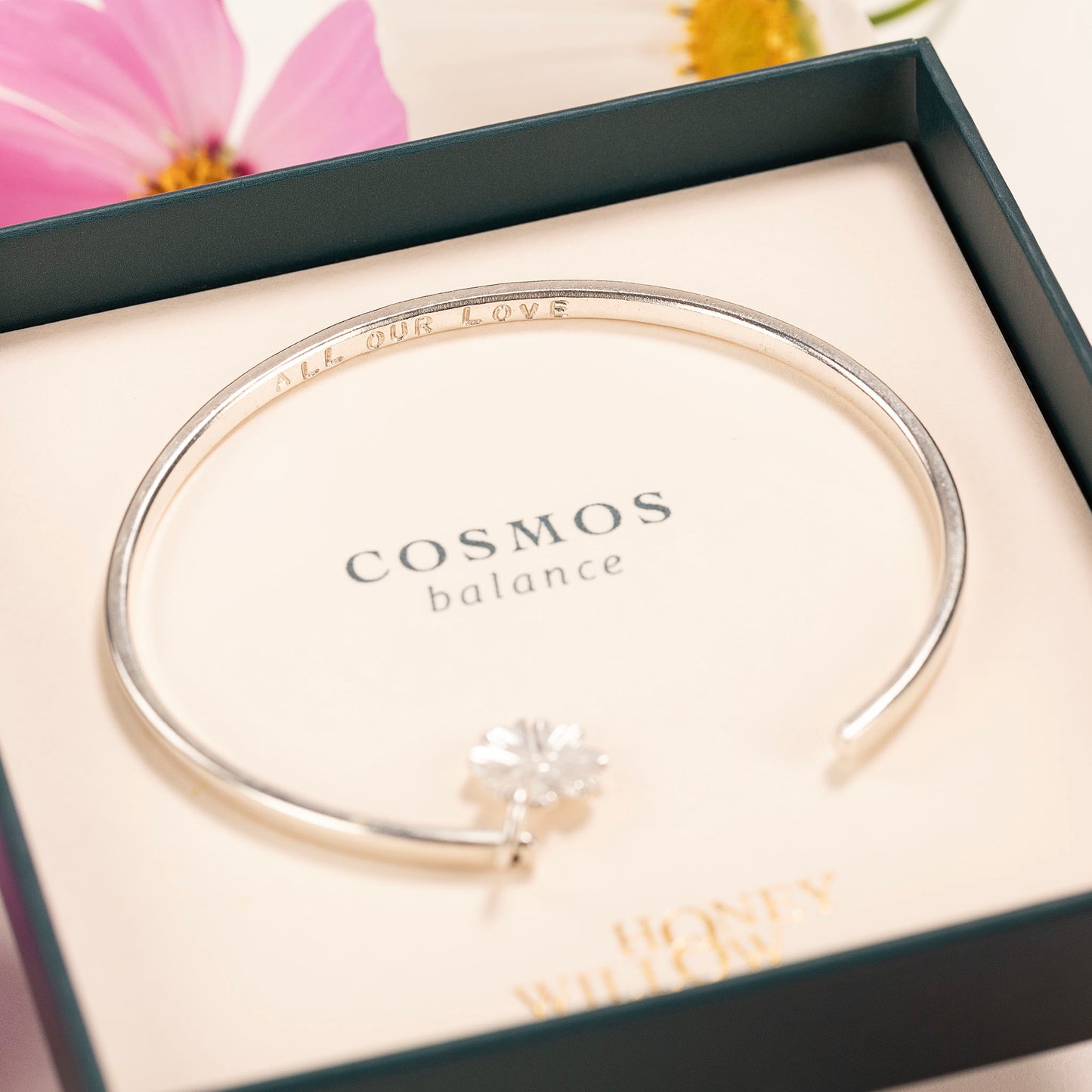 Personalised Cosmos Torc Bangle - Balance - Silver