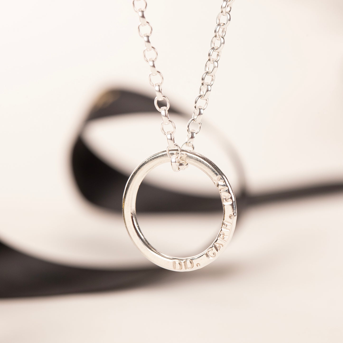 Men's Personalised Silver Link Name Necklace - Hand-Stamped