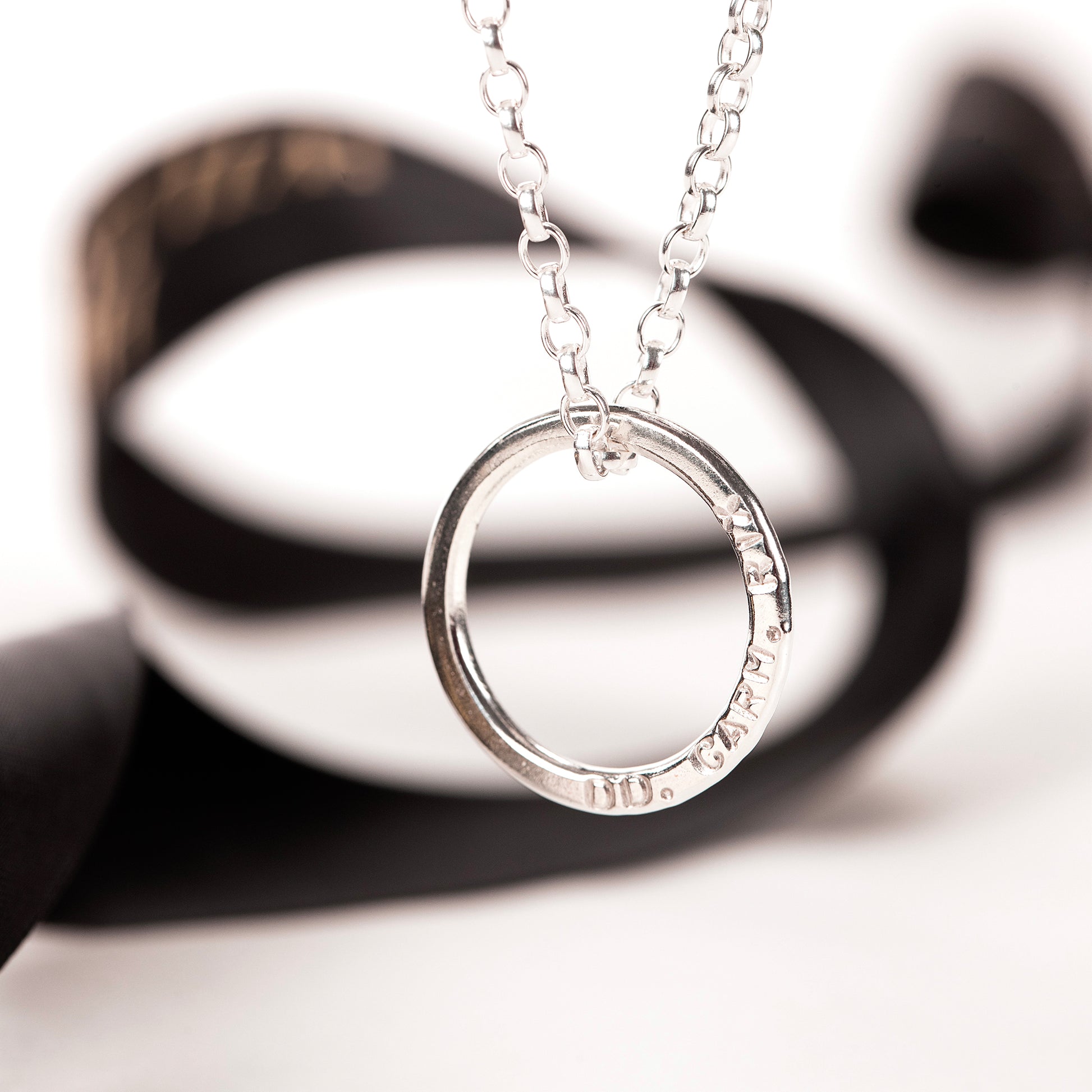 Men's Personalised Silver Link Name Necklace - Hand-Stamped