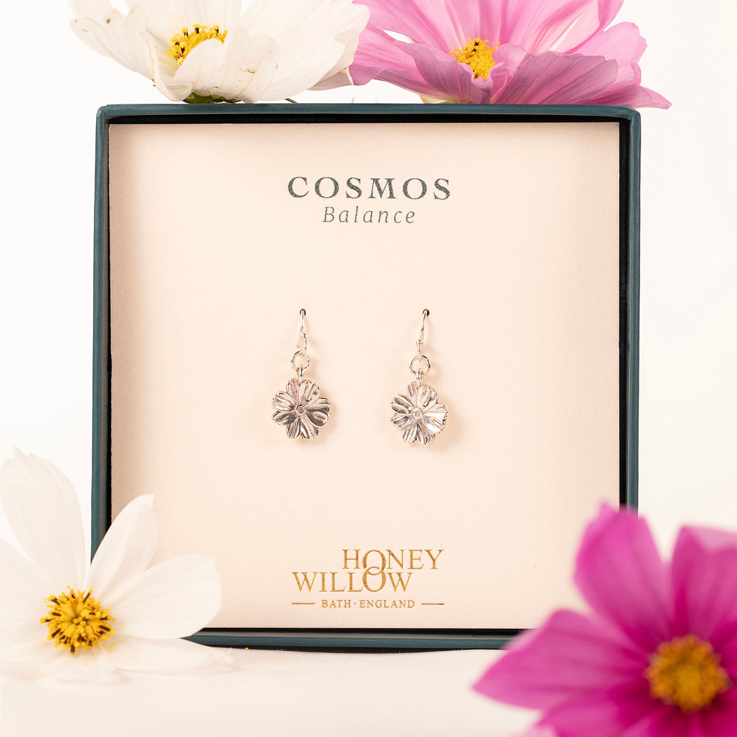 Cosmos Flower Earrings - Balance - Silver