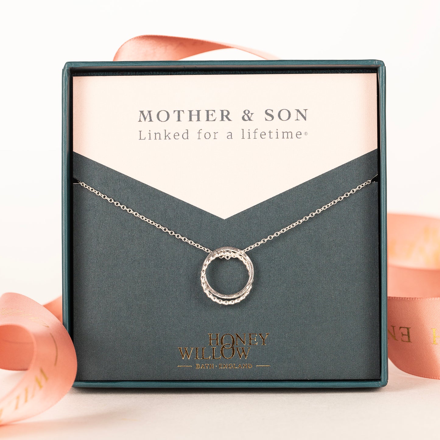 Mother & Son Necklace - Linked for a Lifetime - Silver Necklace