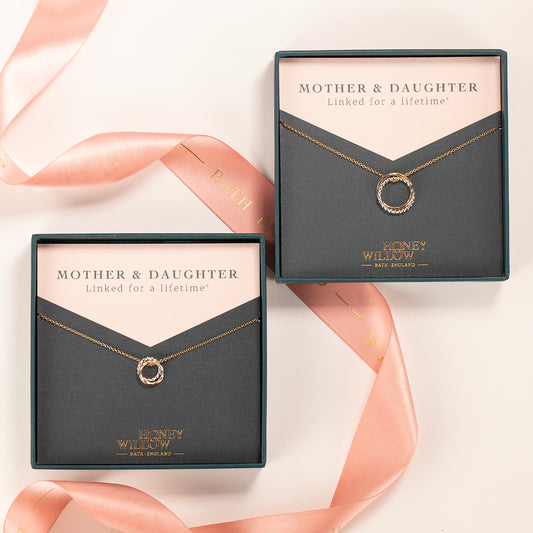 Mother Daughter Necklaces - Set of 2 - Silver & Gold