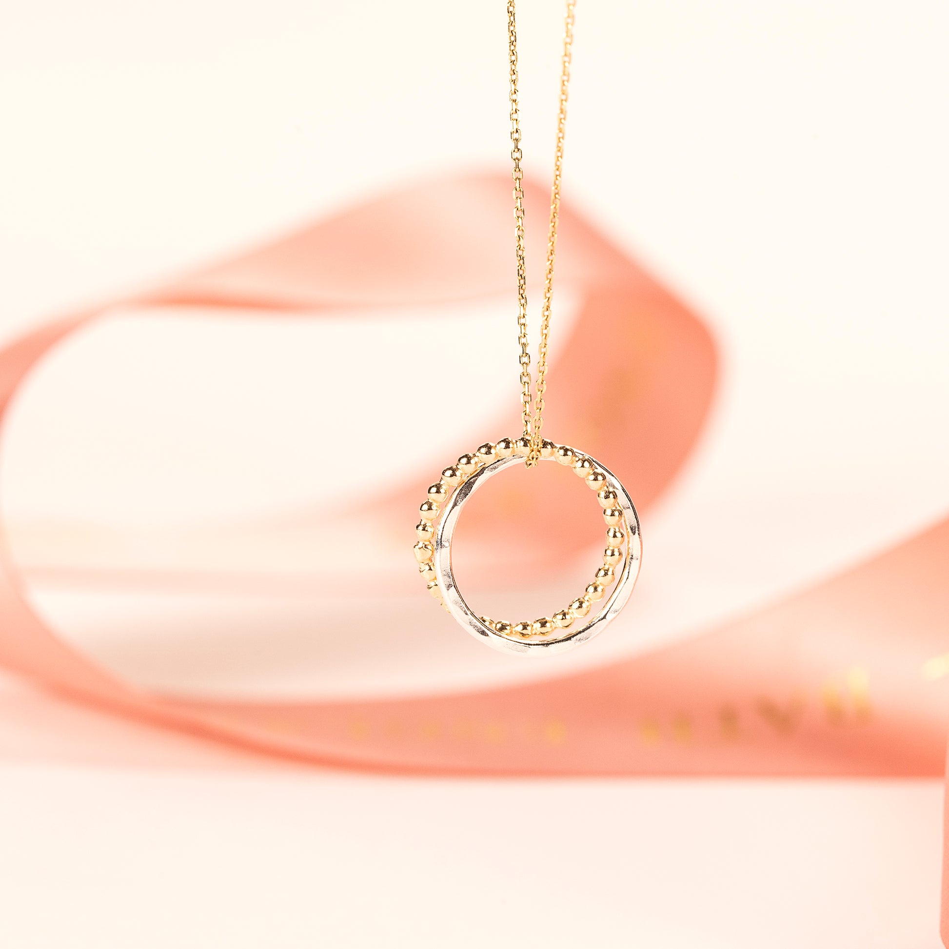 Mother & Daughter Necklace - Linked for a Lifetime - 9kt Gold & Silver Petite