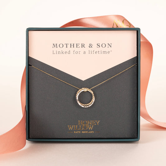 Mother & Son Necklace - Linked for a Lifetime - 9kt Gold & Silver