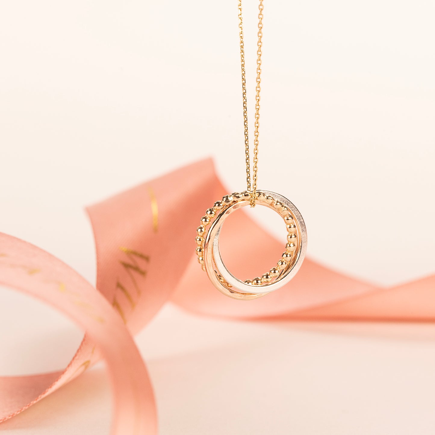 Mother & 2 Sons Necklace - Linked for a Lifetime - 9kt Gold - Rose Gold - Silver