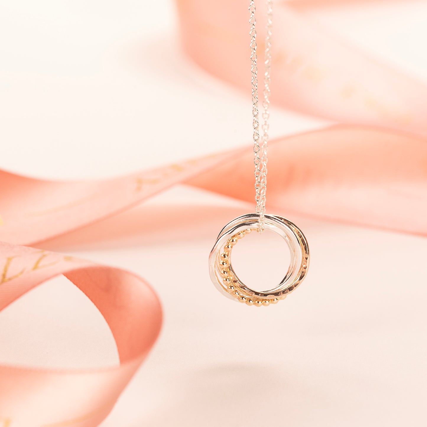 Mother & 3 Sons Necklace - Linked for a Lifetime - 9kt Gold - Rose Gold - Silver