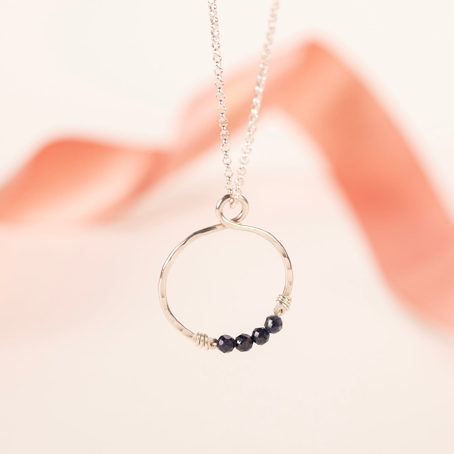 September Birthstone Infinity Necklace - Sapphire - Silver & Gold