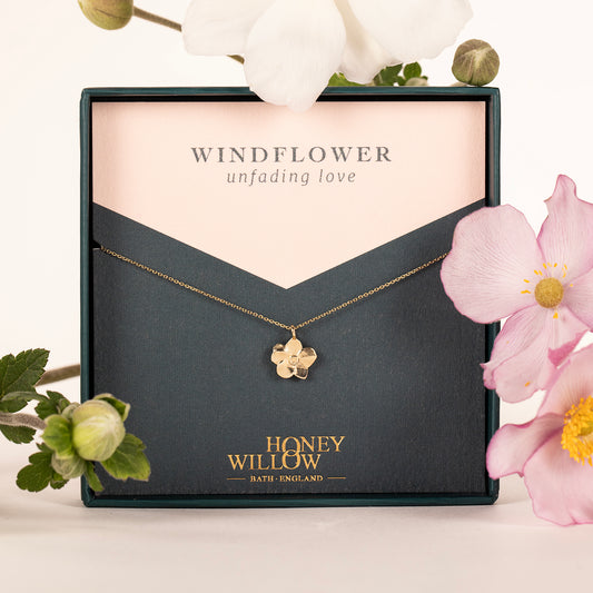 Windflower Necklace - Unfading Love - 9kt Gold