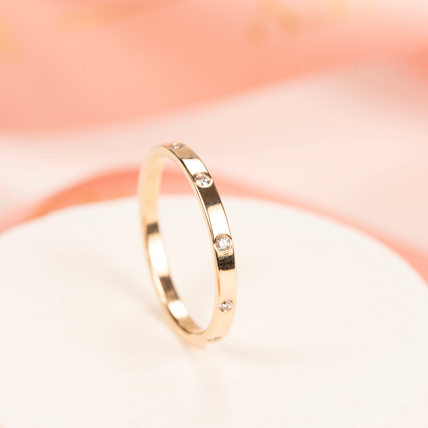 10th Anniversary Gift - 9kt Gold - 10 Diamonds for 10 Years of Love