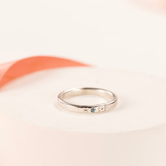 Silver HOPE Ring with Birthstone