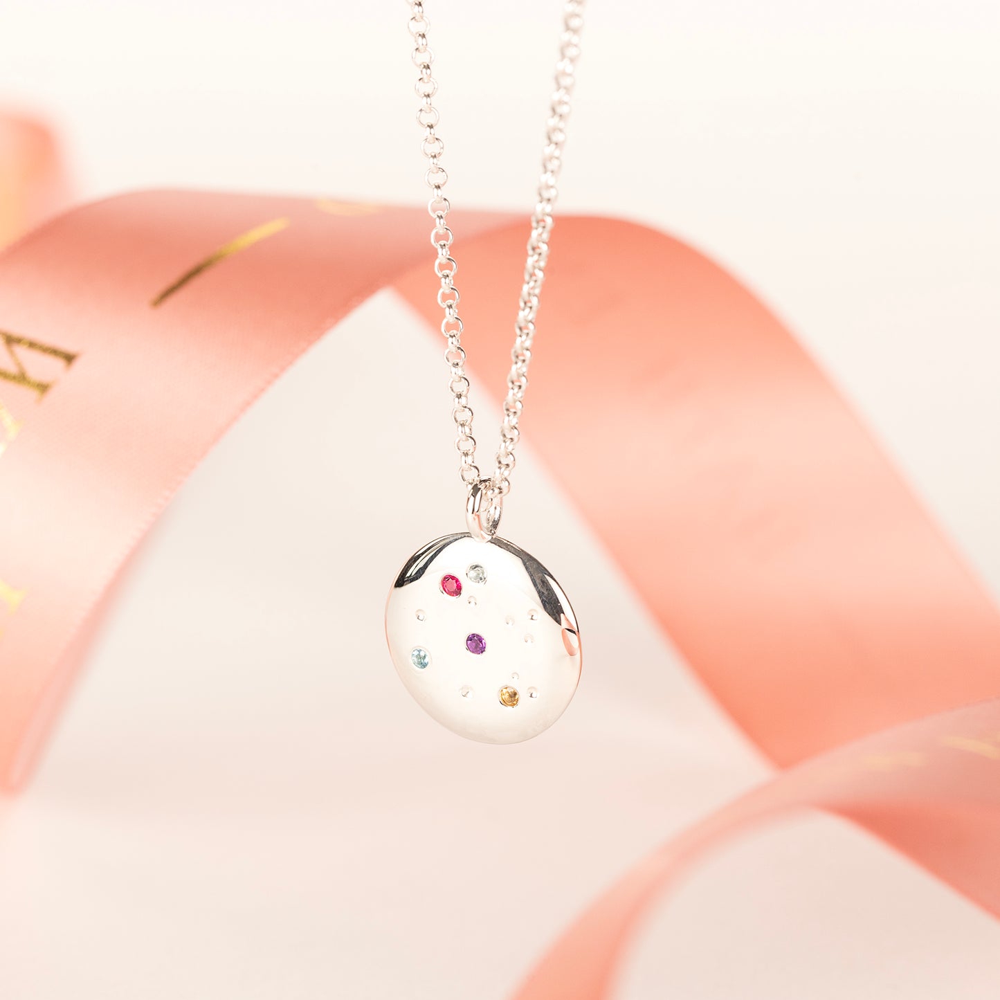 Mother's Day Gift - Family Birthstones Felicity Necklace - Silver