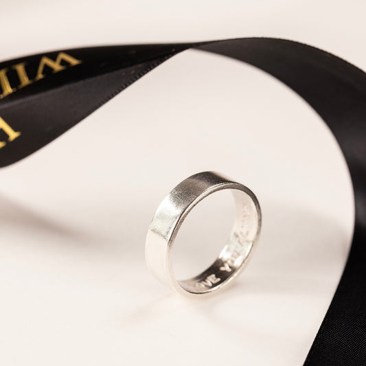 Men's Personalised Ring - Hand-stamped - Silver