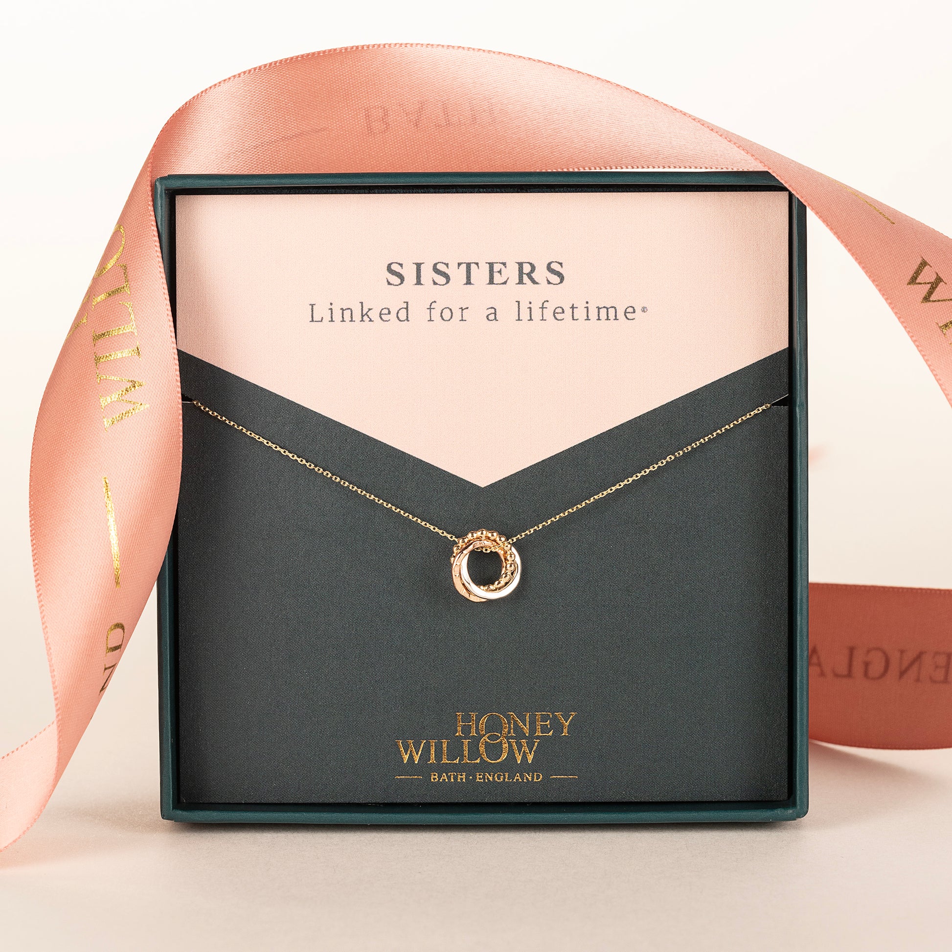 3 Sisters Necklace - 9kt Gold, Rose Gold & Silver Love Knot Necklace