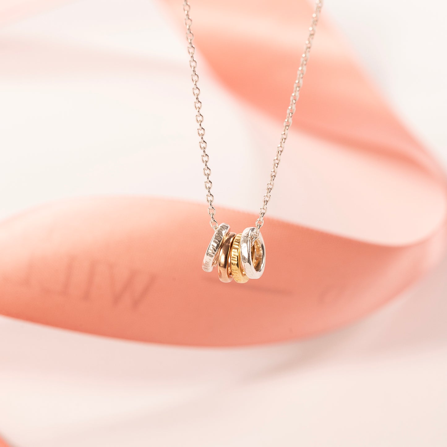 40th Birthday Necklace - 4 Links for 4 Decades - Tiny Links