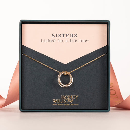 3 Sisters Necklace - 3 Links for 3 Sisters - Petite Silver & Gold