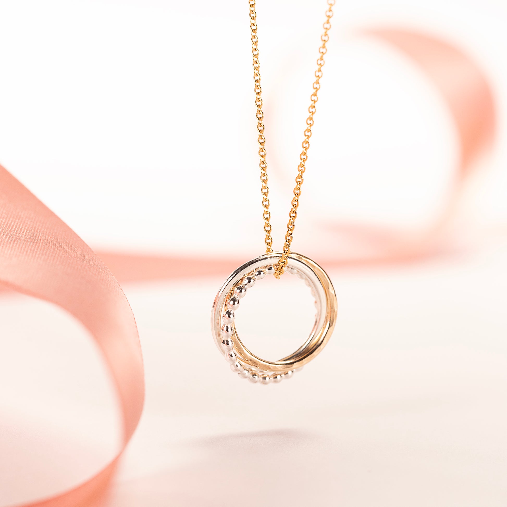 30th Birthday Necklace - The Original 3 Links for 3 Decades Necklace - Petite Silver & Gold