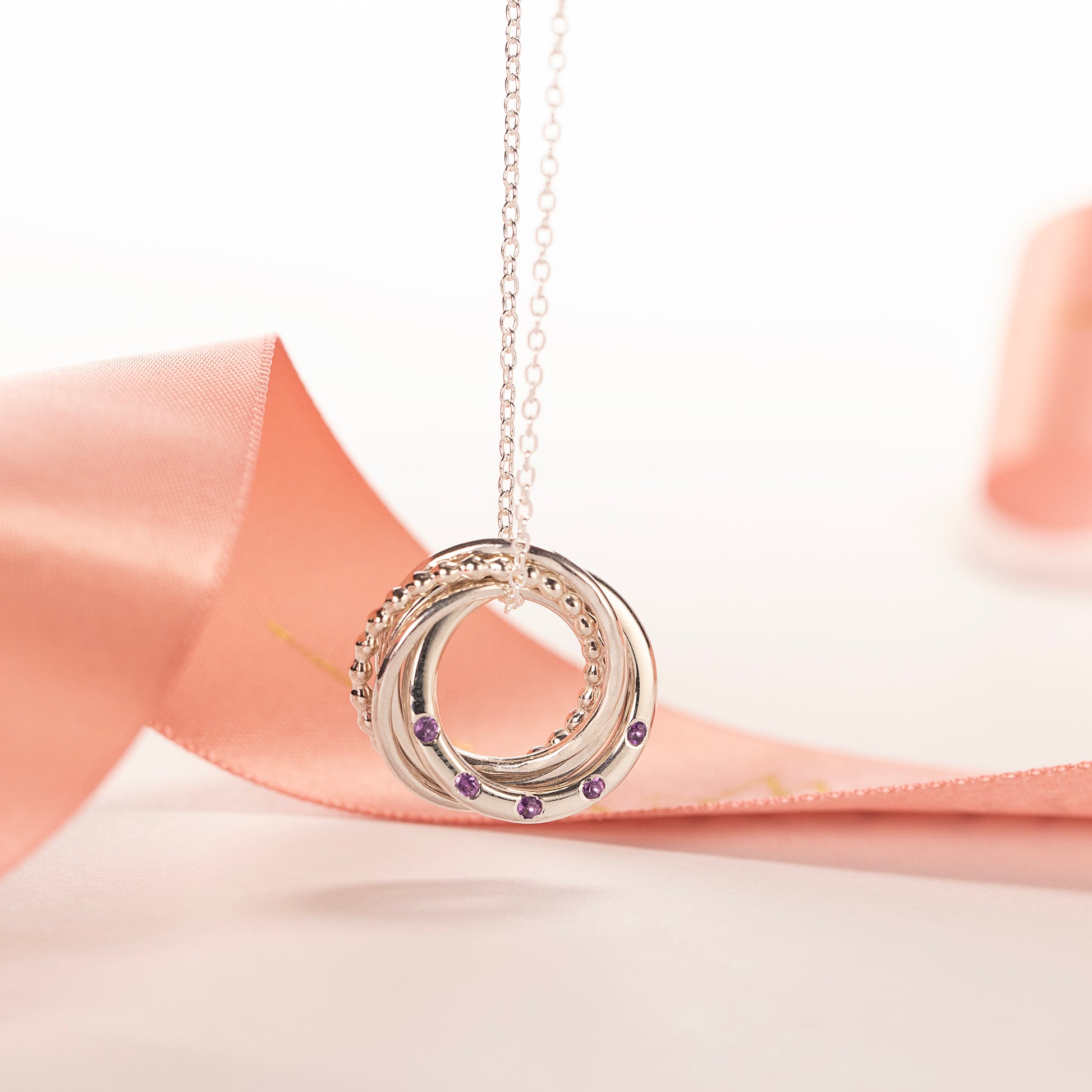 55th Birthday Birthstone Necklace - Petite Silver