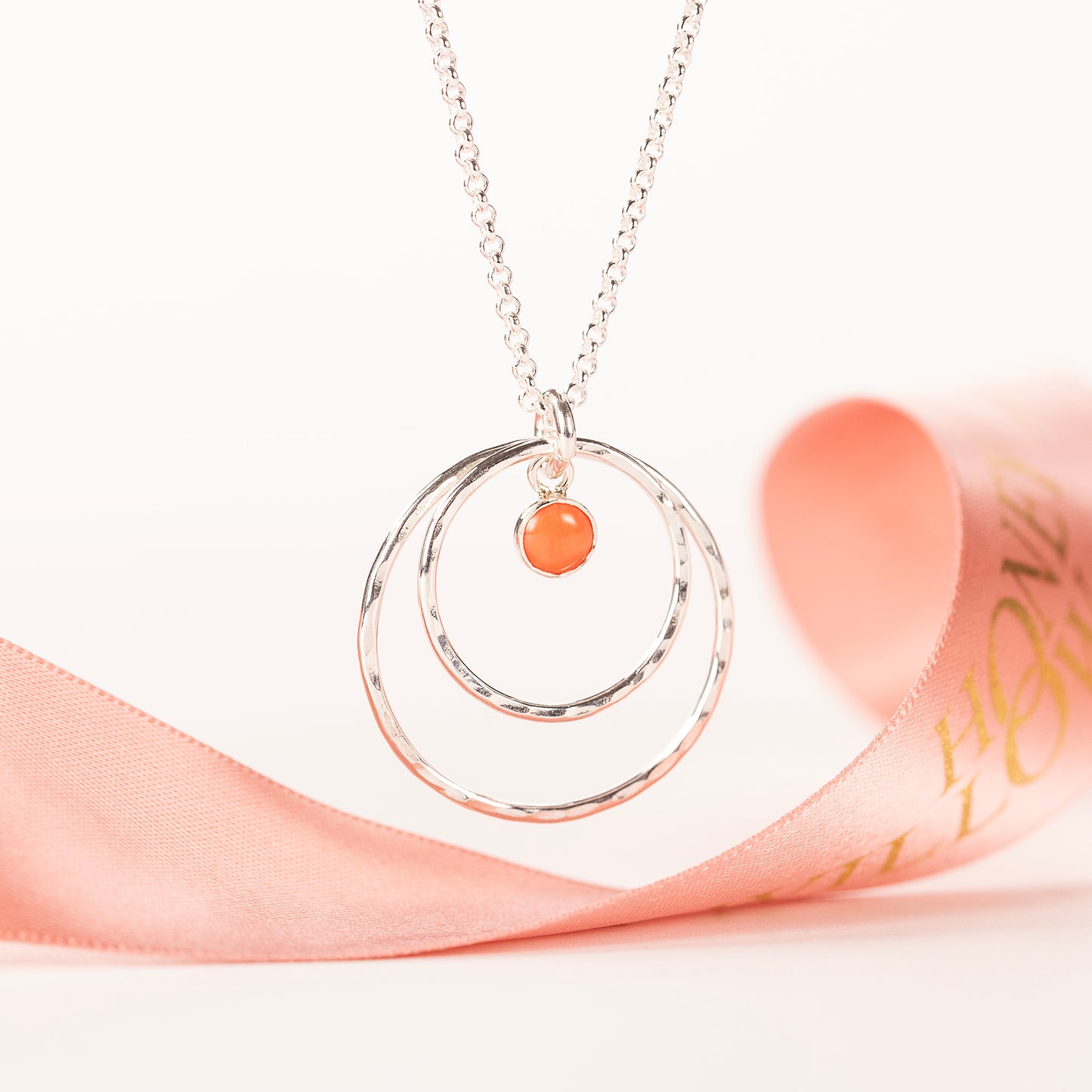 35th Wedding Anniversary Gift - Coral Anniversary Necklace - Silver & Gold