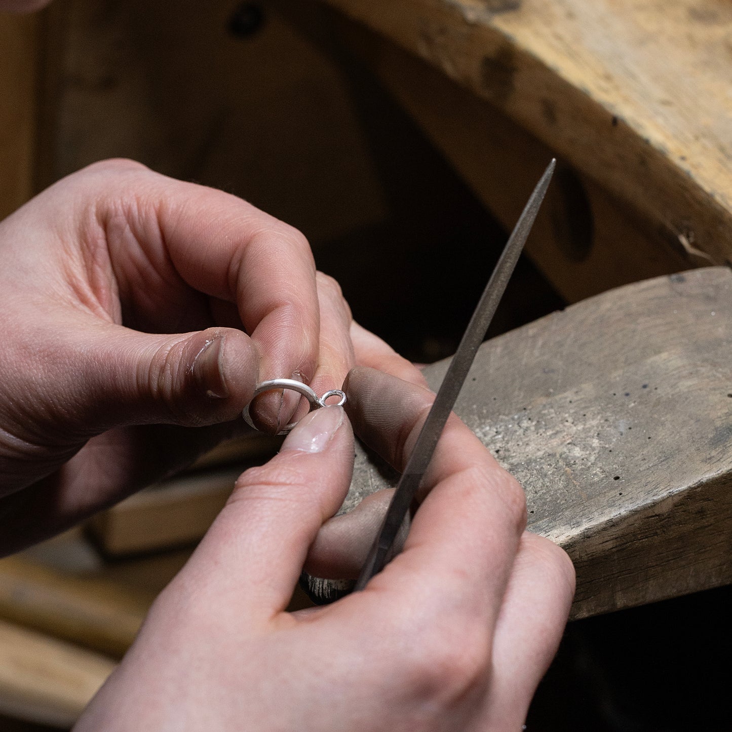 70th Birthday Birthstone Halo Necklace - 7 Birthstones for 7 Decades - Silver