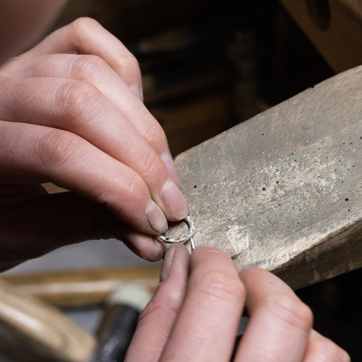 Family Birthstone Halo Necklace - Silver - Birthstones for Loved Ones