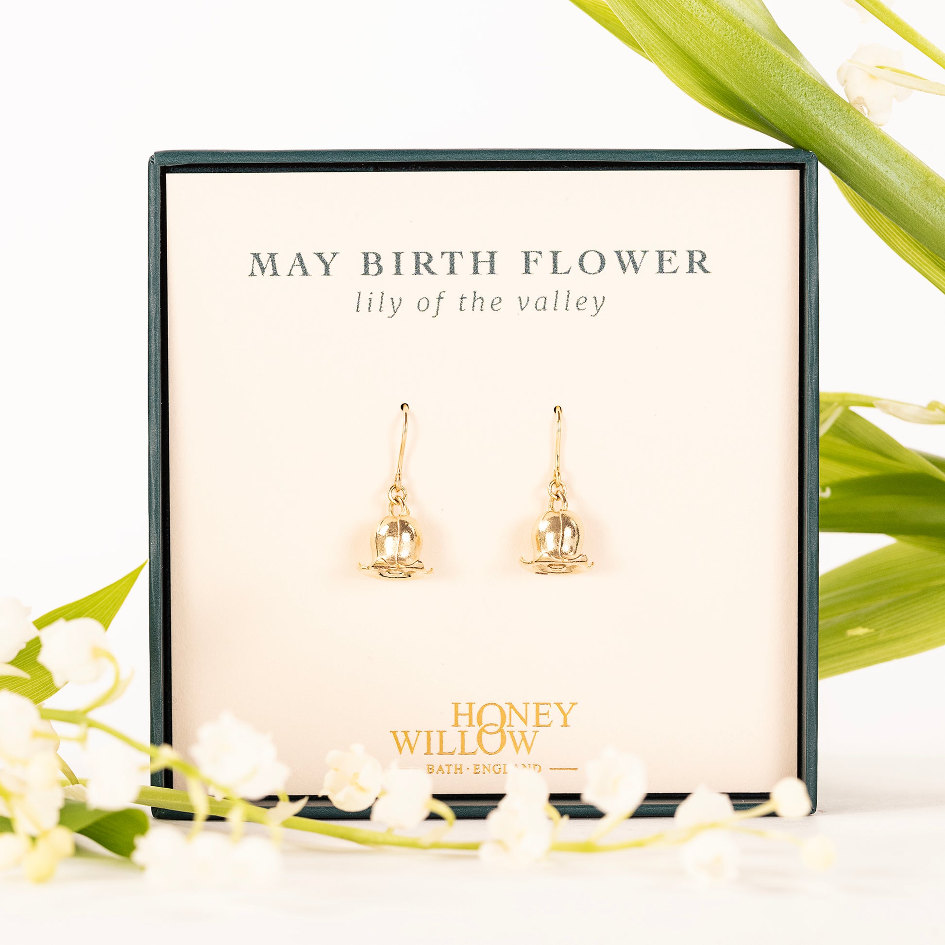 May Birth Flower Earrings - Lily of the Valley - 9kt Gold