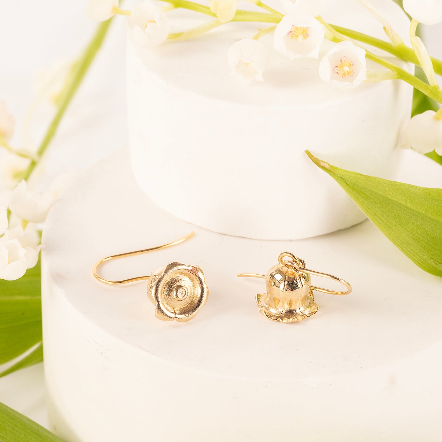 May Birth Flower Earrings - Lily of the Valley - 9kt Gold
