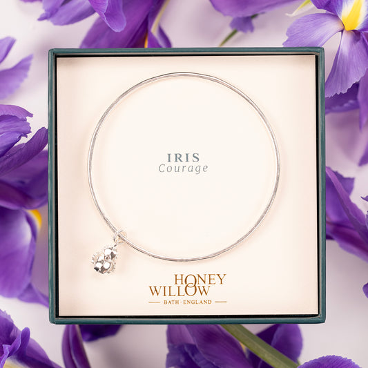 Personalised Iris Bangle - Courage - Silver